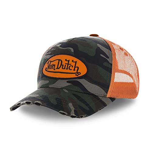 Von Dutch Vondutch - Casquette Baseball Homme - Camouflage Filet Orange - Taille unique