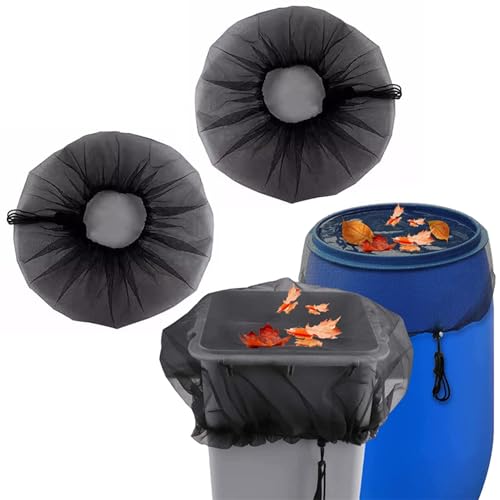 2 Pcs Rain Barrel Mesh Cover, 37 Inch Leaf Protection Net Cover