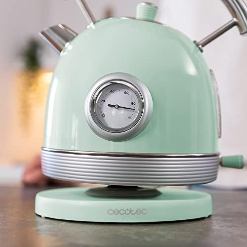 Cecotec ThermoSense 420 Light Green. 1,8 litrów, 2200 W, Miernik temperatury, Podstawa 360º, Stal nierdzewna, Styl Vintage, Zielony