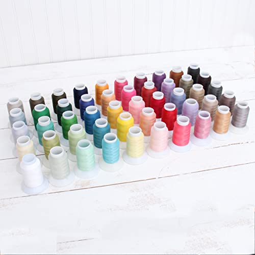 Wooly Nylon Thread By Threadart - 50 Color Set - 1000 Meter Spools - Serger Sewing Stretchy Thread #TOP12