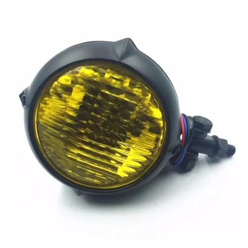 Phare de moto rétro universel jaune ambré pour custom et café racer