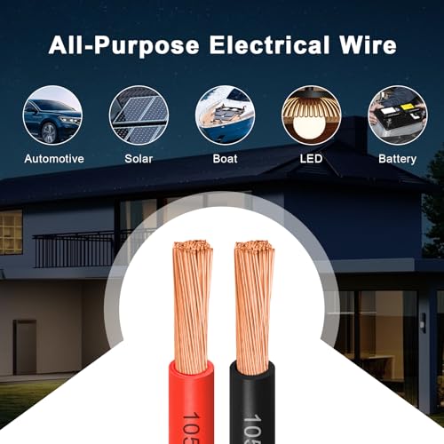 6 Gauge Pure Copper Wire,20FT OFC Copper Wires,6AWG Battery Cable Red & Black Oxygen Free Stranded Copper Wire for Solar Panel,Automotive,Home Appliances,RV and Speaker,LED Lights (6 Gauge 20FT) by Kimbluth - Image 6