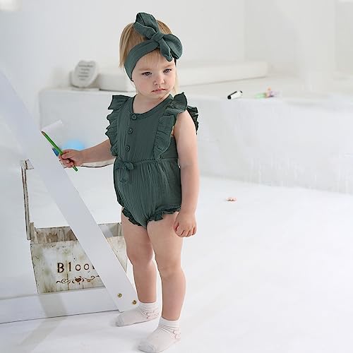 Jopgeey Clothes For Girls 12-18 Months Newborn Infant Baby Girl Clothes Cotton Linen Rompers Solid Ruffle Jumpsuits Onesie For Spring Summer #TOP2