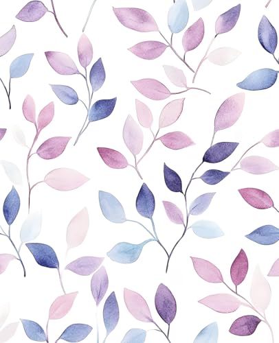 VOLEAAR Dreamy Watercolor Botanical Peel and Stick Wallpaper 17.5" x 393"
