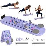 SPORTNOW Tavola Pilates 4 in 1 Pieghevole Pilates Reformer Blu Chiaro