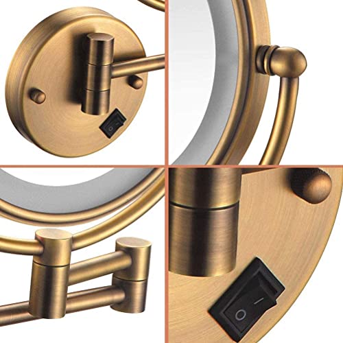 Miroir grossissant double face 8 pouces rétractable USB pour chambre