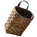BESPORTBLE Wooden Wall Flower Basket Small Woven Basket Bread Basket Jute Hanging Basket Garlic Basket Hanging Wall Basket Wall Mount Baskets Potato Onion Storage Basket Wicker Vase