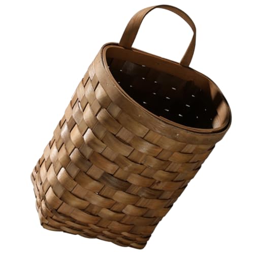 Cesta pequeña cesta tejida compacta de madera para flores y plantas secas 2
