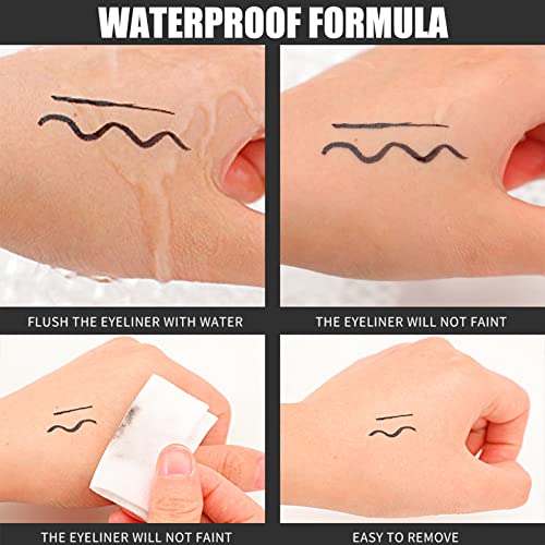 Dekrion White Eyeliner & Black Eyeliner Set, Waterproof Liquid Eyeliner Quick Drying Long-Lasting Eye Liners For Women Makeup Tool Easy To Use Eyeliner Liquid Set #TOP3