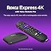 Roku Express 4K Pro with Voice Remote Pro - Roku Streaming Device 4K/HDR, Rechargeable, Hands-Free Controls, Lost Remote Finder, Free & Live TV - Amazon Exclusive