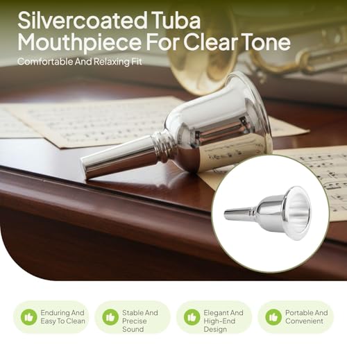image for Colaxi Tuba Mouthpiece Brass Mouthpiece Mouth Musical Instrument Parts