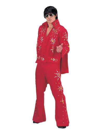 Men's Two-Piece Elvis Costume, Red, Xlarge