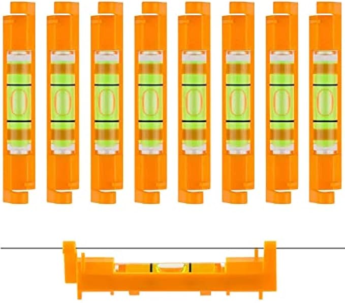 RONGPRO 8 Pcs Hanging Bubble Line Level String Level Tools, Used for Building Trades, Surveying, Engineering, Metalworking and Equipment Measure