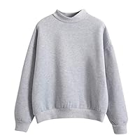 Sweatshirt Damen Pullover ohne Kapuze Langarmshirt Pulli Sweater Rundhalsausschnitt Frauen Locker Sweatpullover Casual Oberteil Sport Streetwear Oversized Einfarbig Hoodie Bluse Tops