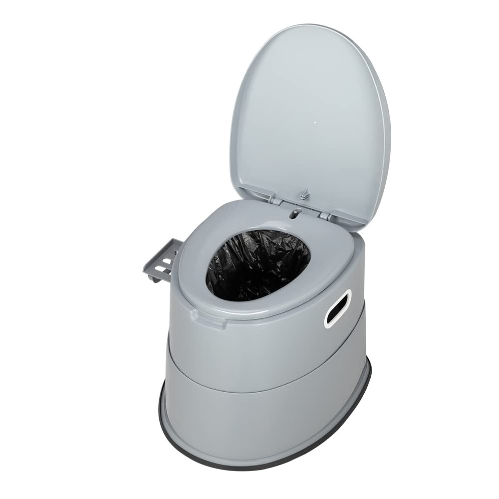 Bonnlo Campingtoilette Tragbare Reisetoilette, Abnehmbarer Inneneimer Mobile Toilette Mit Sitz, Deckel und Toilettenpapier-Halter, für Camping