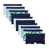 Amazon Essentials Jungen Boxershorts aus Baumwolljersey, 10er Pack, Camoflage/Dinosaurier/Streifen, 7-8 Jahre
