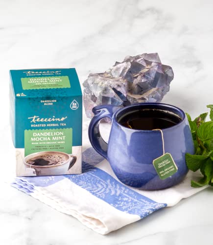 Teeccino Dandelion Mocha Mint Tea - Caffeine Free, Roasted Herbal Tea With Prebiotics, 3X More Herbs Than Regular Tea Bags, Gluten Free - 25 Tea Bags (Pack Of 3) #TOP5