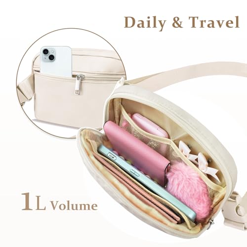 Image of COSHAYSOO Ivory Fanny Pack for Girls Purse Crossbody Belt Bag with Initials, Personalized 6 7 8 9 10 11 12 Year Old Teen Girl Birthday Gift Ideas Christmas Gifts Preteen Tween Trendy Stuff Letter R