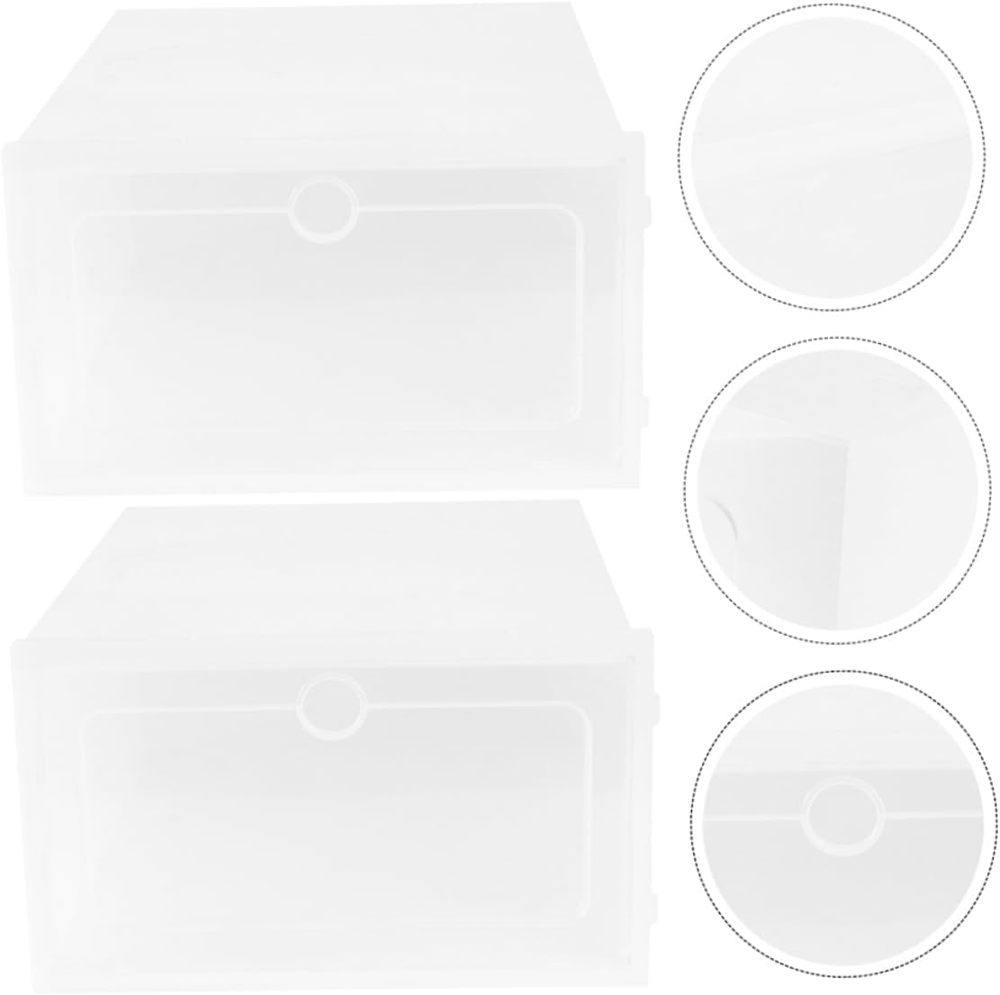 ULTECHNOVO 3pcs Clear Plastic Shoe Storage Box Stackable and Organizer for High Heels Sneakers and Boots Material for Closet and under Bed Storage