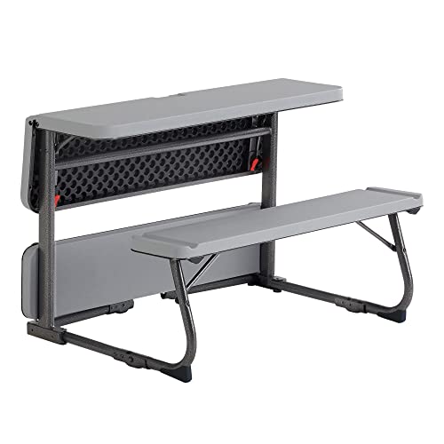 Mihal Folding Kid's Activity Table With Gray Texture Surface, Steel And Plastic #TOP4