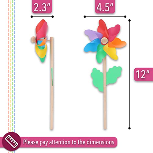 Mr. Pen- Rainbow Flower Pinwheels, 10 Pack, Pinwheels For Yard And Garden, Pinwheels For Kids, Wind Pinwheel, Flower Wind Spinners, Garden Pinwheels Spinners, Yard Pinwheels, Rainbow Party Favors #TOP2