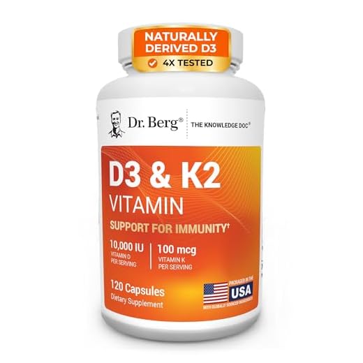 Dr. Berg's Vitamin D3 K2 w/ MCT Oil - Includes 10,000 IU of Vitamin D3, 100 mcg MK7 Vitamin K2, Purified Bile Salts, Zinc & Magnesium for Ultimate Absorption - K2 D3 Vitamin Supplement - 120 Capsule