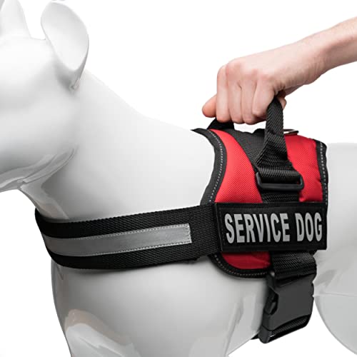 Image of PetsUp Service Dog Harness, Chest Body Belt for Dogs ((60-69 CM Chest Girth), Red)