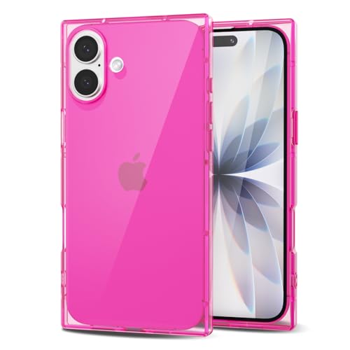 Coque pour iPhone 17 transparente mince bords rectangulaires rose