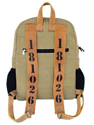 Image of The House of tara Canvas Laptop Backpack for Men & Women 18 Liters | Casual Bag with Waterproof Inner Lining & Laptop Compartment (fits up to 15.6 Inch) | Suitable for College & Travel (Beige)