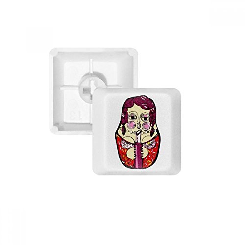 Keycaps PBT poupées gigognes russes vierges blancs OEM R3 pour clavier mécanique
