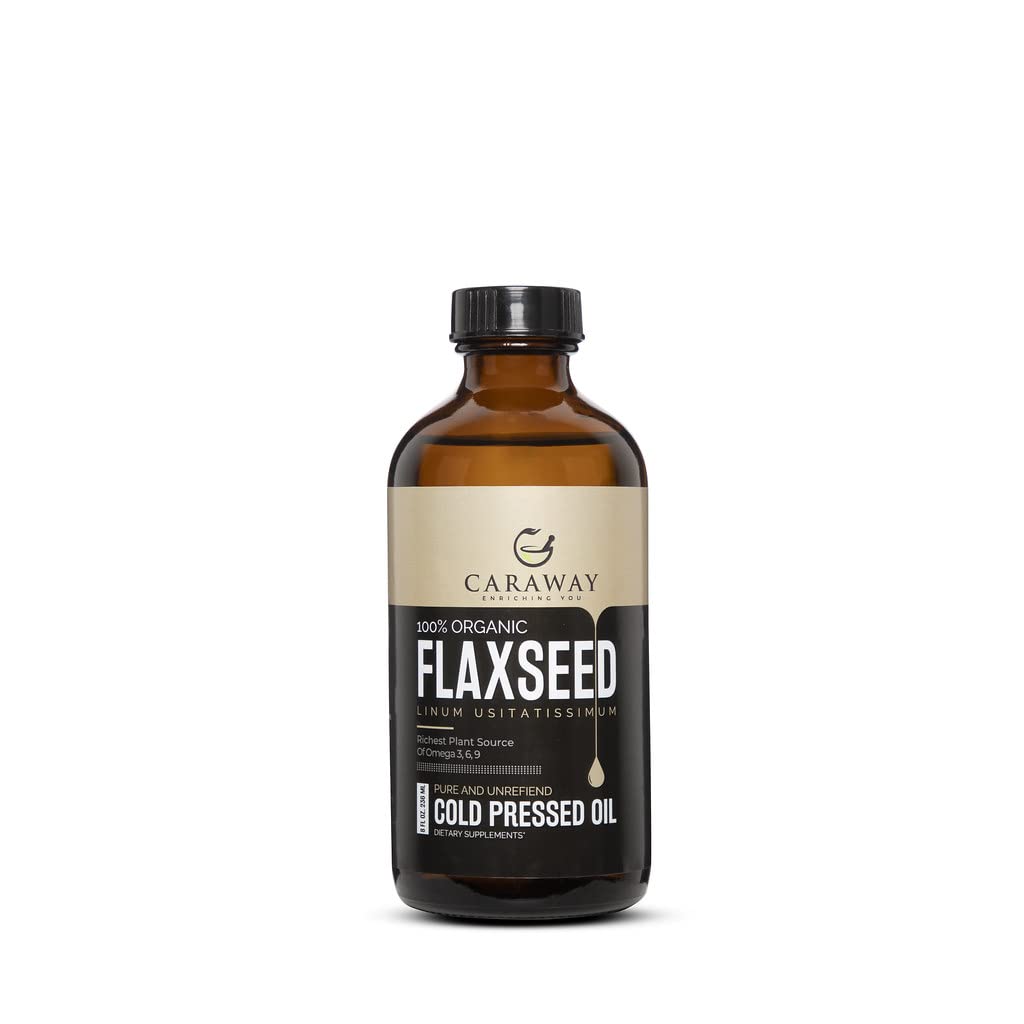 CARAWAY Certified Organic Cold pressed Flaxseed Oil (475 ml / 16 oz)1000mg Vegan Omega 3 6 9 Supports Skin, Joint, Hair Brain, Muscles And Bones (B09YV4N4N9) Amazon Price History, Amazon Price Tracker