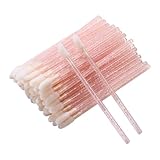 CAIYA 50 Pack Crystal Wand Disposable Lip Brushes, Lip Makeup Brushes Beauty Tool Kits, Lipstick Lip Gloss Applicator for Appling Lip Oil, Lipstick, Lash Extension, Nail Polish, Eyeshadow (Pink)