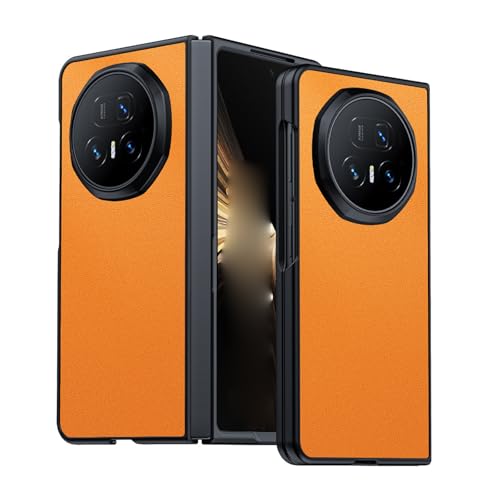 Étui pour Honor Magic V5 protection complète en cuir orange mince et antichoc