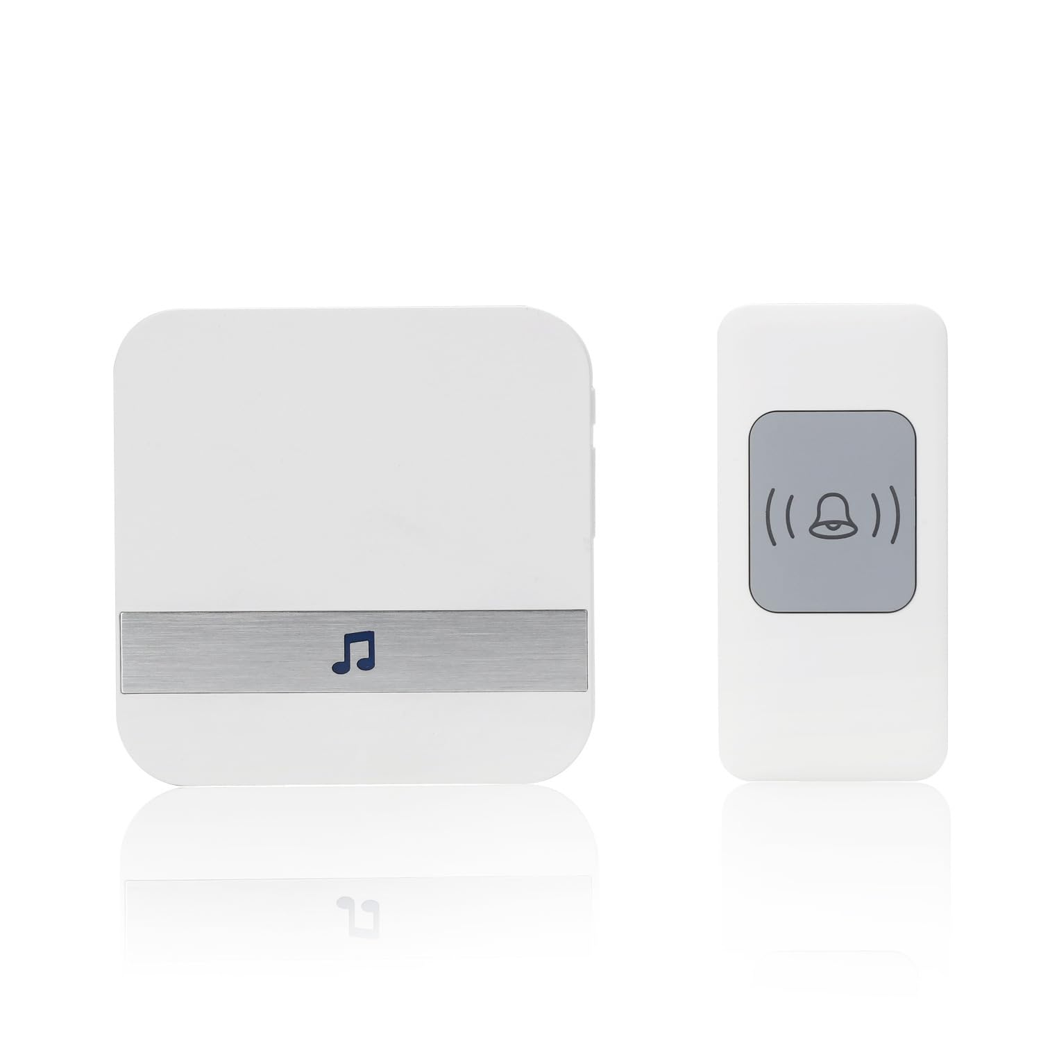 SLDAGe Wireless Doorbell,1000ft Long Range Waterproof Cordless Door Bell Chime Kit, with Remote Push Buttons Plug-in Receiver, 4 Volume, LED Flash, for Front or Back doorbell Sets,White,1 on 1 — image 1