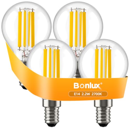 Image of Bonlux E14 LED Light Bulb 2.2W = 40W E14 Golf Ball Bulb Warm White, A-Rated