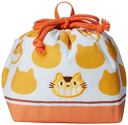 丸眞 お弁当袋 マチ付き巾着 となりのトトロ ネコバスシルエット となりのトトロ 入園入学グッズ 入園入学準備 保育園 幼稚園 小学校 男の子 女の子 H17×W26×D12cm 1025013000