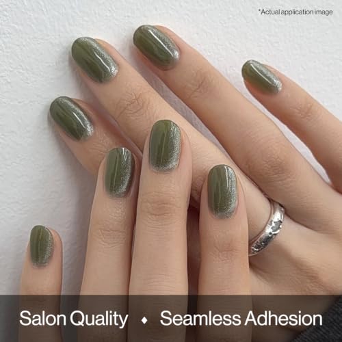 Image of ohora Semi Cured Gel Pedi Strips | Green, Glow | N Olive Glow