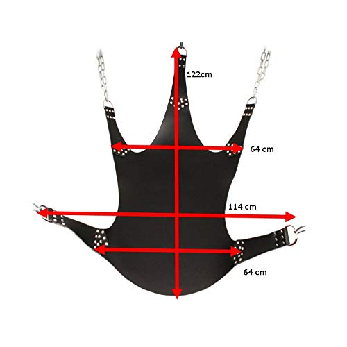 5-punts sex sling mat liefdesschommel seksschommel / SM Bondage erotisch spel (rood) - Afbeelding 4