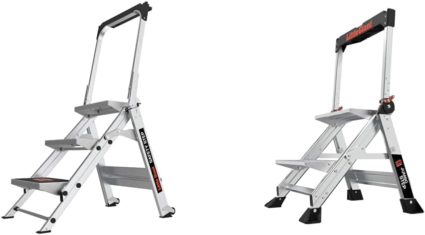 Little Giant Ladder Systems 10410BA Safety Step Ladder Four Step with Bar, 2 x 11-Inch
