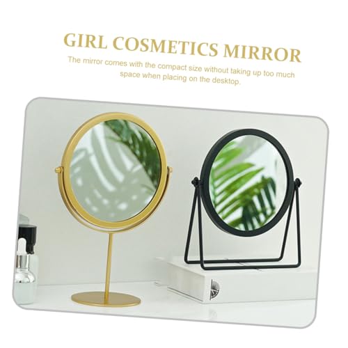 Miroir de maquillage rond rotatif grand format pour bureau - 3