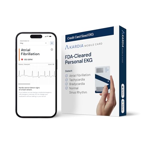 KardiaMobile Card Credit-Card Sized EKG, Medical-Grade & FDA-Cleared Personal Heart Monitor,...