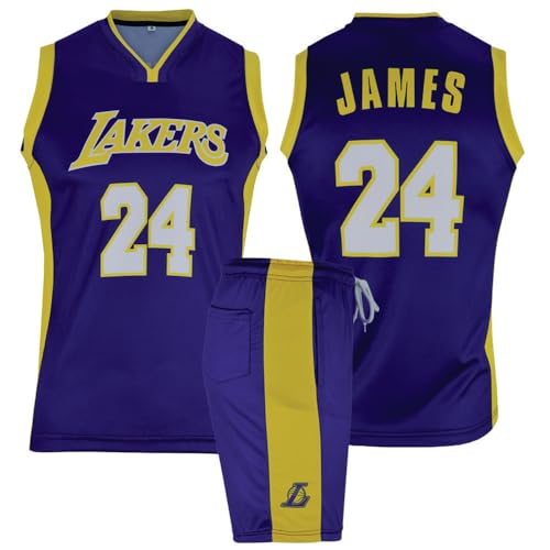 VEGAS Kit Baloncesto, Camiseta Baloncesto 2 Piezas y Cortos, Traje Baloncesto sin Mangas, Camiseta Baloncesto para Adultos (FR/ES, Letras, L, Regular, Regular, Purple)