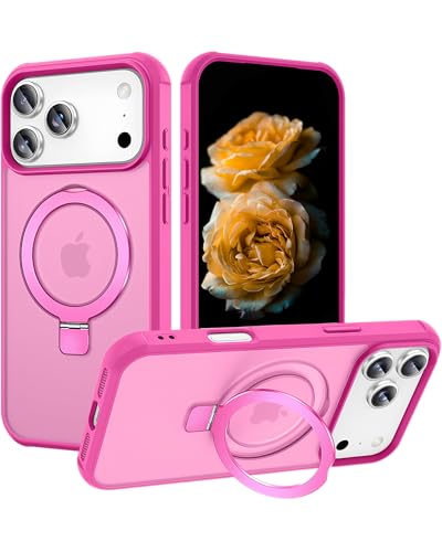 Evitez les chutes : coque iPhone 17 Pro Max antichoc militaire avec support fuchsia