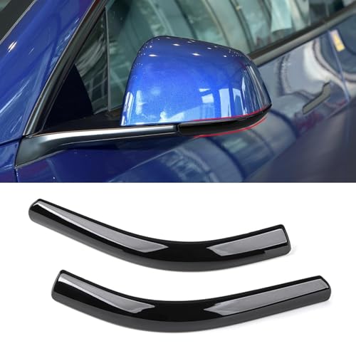 TTCR-II 2PCS Compatibile con Tesla Model Y Calotta Specchietto Laterale Decorare 2018-2024 Adesivo Anti-Collisione Copertura Specchio Retrovisore Model Y Protector Sticker-Nero