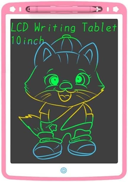 TOYBYLCD Writing Tablet,10 Inch Colorful Toddler Doodle Board Drawing Tablet,Erasable Reusable Electronic Drawing Pads for Kids,Toddler Drawing Board Toy for Ages 3 4 5 6 7Year Old Boys Girls (Pink)