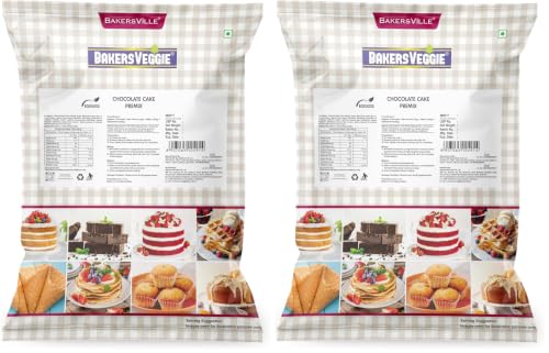 Image of Bakersveggie Eggless Cake Premix, 1 Kg (Chocolate Cake Premix) (Pack of 2)