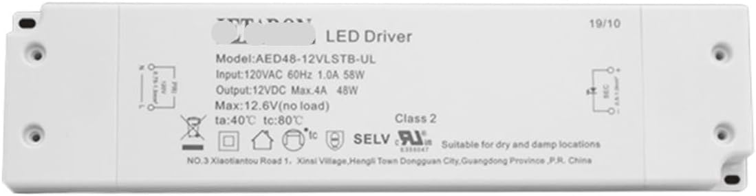 US Standard Constant Voltage dimming Driver 40W/12V, high Compatibility, Flicker-Free Constant Voltage dimming Driver