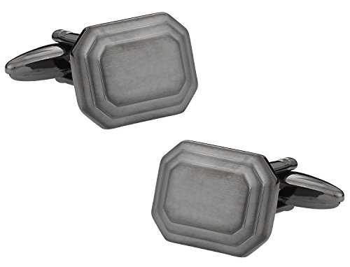 Mancuernillas tono Gunmetal con caja de presentación miniatura 1