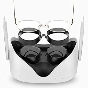 SUPERUS VR Linsenschutz Kompatibel mit Oculus/Meta Quest 2 Brillenträger – Silikon Brille Abstandshalter VR-Zubehör Schützt VR-Objektive vor Kratzern auf der Brille (Schwarz)
