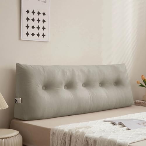 UUluhao Wedge Pillows Headboard Twin XL for Dorm Light Grey Headboard Backrest Pillows for Sitting Up in Daybed and Bunk Beds Large Bolster Lumbar Support Leg Positioning Cushion